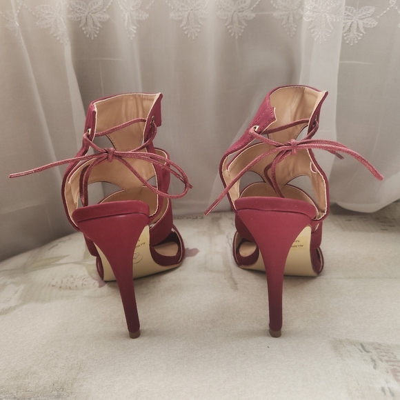 Glaze Burgundy Strappy Heels - Picture 5 of 6